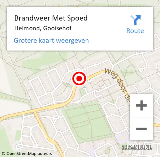 Locatie op kaart van de 112 melding: Brandweer Met Spoed Naar Helmond, Gooisehof op 13 maart 2021 18:10