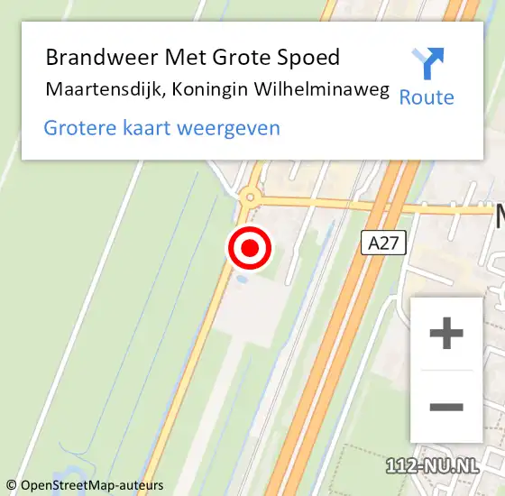 Locatie op kaart van de 112 melding: Brandweer Met Grote Spoed Naar Maartensdijk, Koningin Wilhelminaweg op 14 maart 2021 11:20