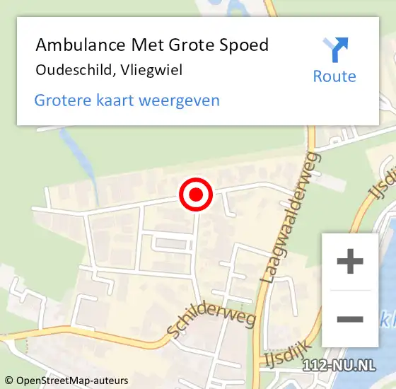 Locatie op kaart van de 112 melding: Ambulance Met Grote Spoed Naar Oudeschild, Vliegwiel op 14 maart 2021 21:33