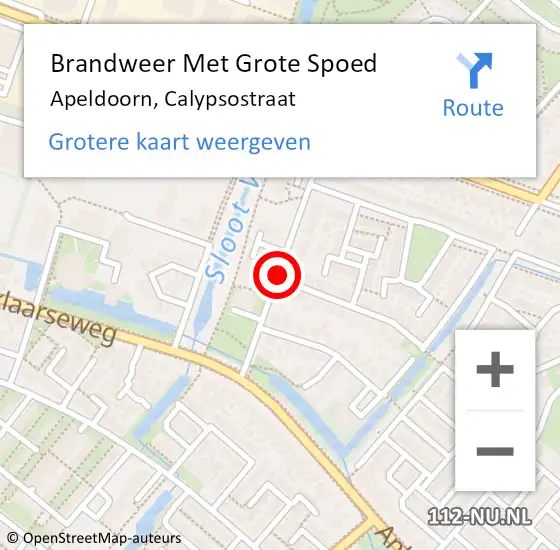 Locatie op kaart van de 112 melding: Brandweer Met Grote Spoed Naar Apeldoorn, Calypsostraat op 16 maart 2021 00:55