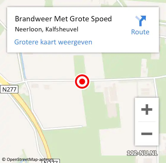 Locatie op kaart van de 112 melding: Brandweer Met Grote Spoed Naar Neerloon, Kalfsheuvel op 16 maart 2021 10:50