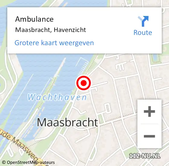 Locatie op kaart van de 112 melding: Ambulance Maasbracht, Havenzicht op 5 juni 2014 07:58