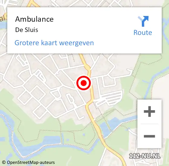 Locatie op kaart van de 112 melding: Ambulance De Sluis op 17 maart 2021 15:26