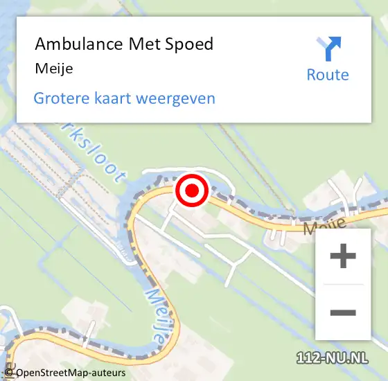Locatie op kaart van de 112 melding: Ambulance Met Spoed Naar Meije op 18 maart 2021 10:30
