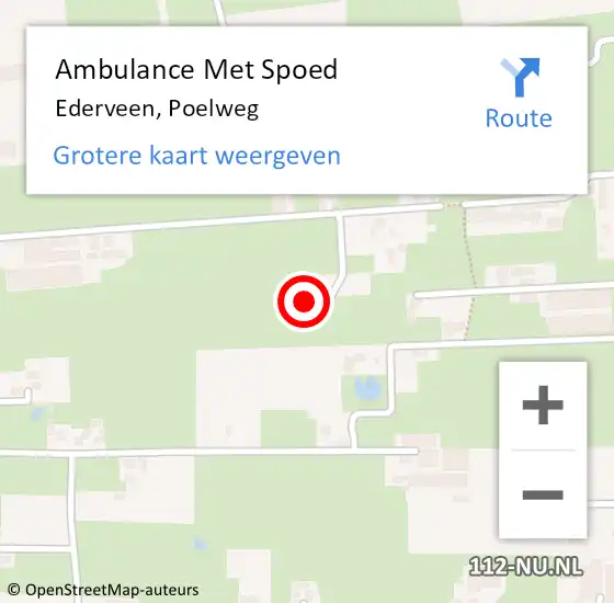 Locatie op kaart van de 112 melding: Ambulance Met Spoed Naar Ederveen, Poelweg op 18 maart 2021 11:08