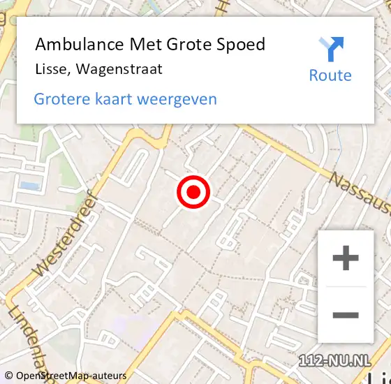 Locatie op kaart van de 112 melding: Ambulance Met Grote Spoed Naar Lisse, Wagenstraat op 18 maart 2021 14:22