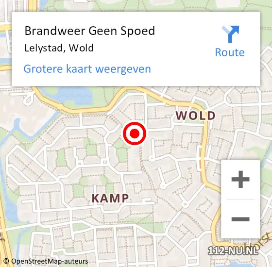 Locatie op kaart van de 112 melding: Brandweer Geen Spoed Naar Lelystad, Wold op 19 maart 2021 13:33