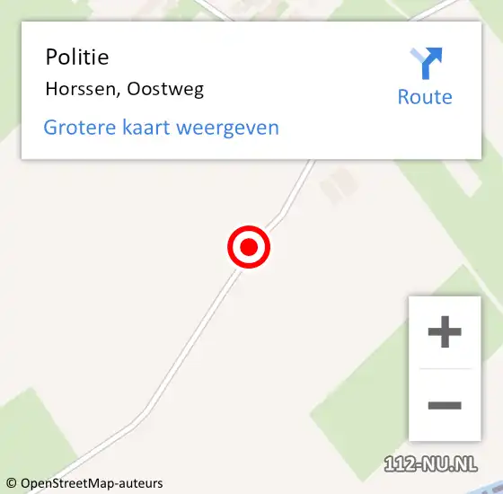 Locatie op kaart van de 112 melding: Politie Horssen, Oostweg op 19 maart 2021 16:46