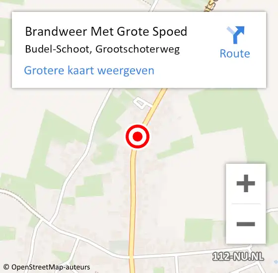 Locatie op kaart van de 112 melding: Brandweer Met Grote Spoed Naar Budel-Schoot, Grootschoterweg op 20 maart 2021 01:53