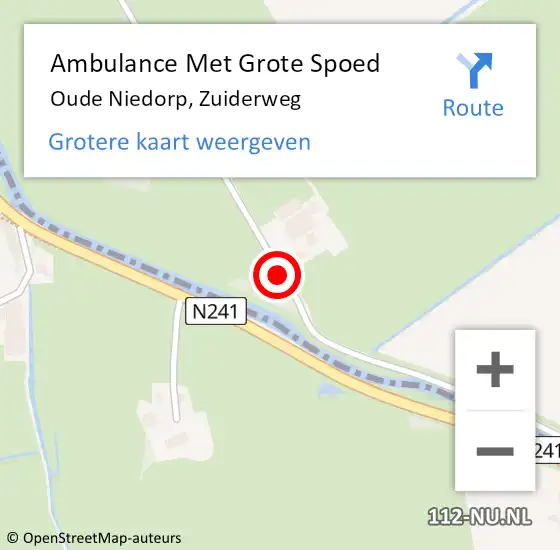 Locatie op kaart van de 112 melding: Ambulance Met Grote Spoed Naar Oude Niedorp, Zuiderweg op 20 maart 2021 11:54