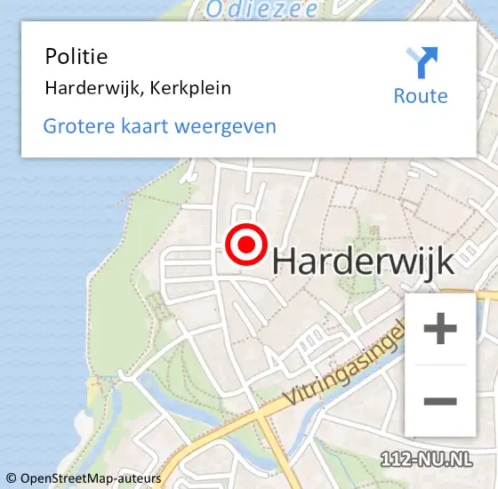 Locatie op kaart van de 112 melding: Politie Harderwijk, Kerkplein op 20 maart 2021 15:19
