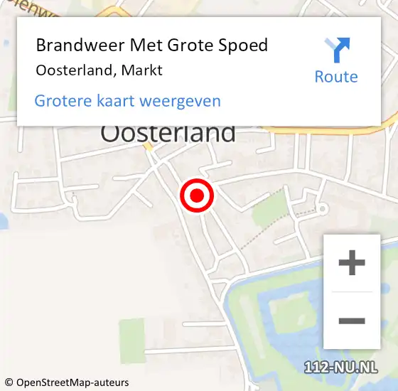 Locatie op kaart van de 112 melding: Brandweer Met Grote Spoed Naar Oosterland, Markt op 22 maart 2021 14:14