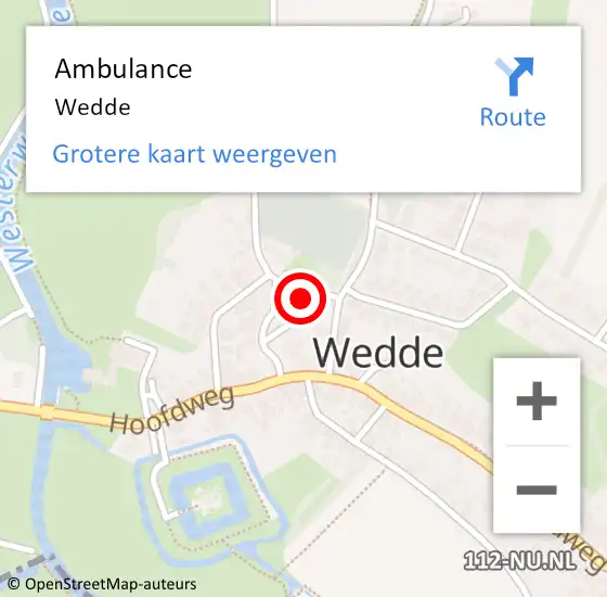 Locatie op kaart van de 112 melding: Ambulance Wedde op 23 maart 2021 14:46