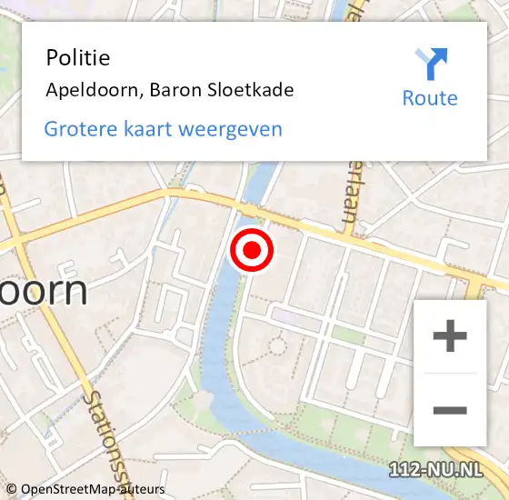 Locatie op kaart van de 112 melding: Politie Apeldoorn, Baron Sloetkade op 23 maart 2021 16:12