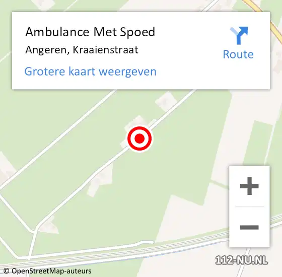 Locatie op kaart van de 112 melding: Ambulance Met Spoed Naar Angeren, Kraaienstraat op 24 maart 2021 03:34