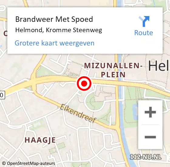 Locatie op kaart van de 112 melding: Brandweer Met Spoed Naar Helmond, Kromme Steenweg op 24 maart 2021 07:28