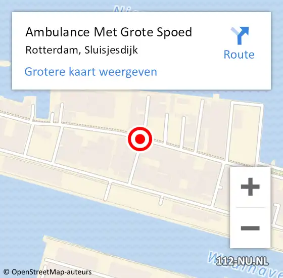 Locatie op kaart van de 112 melding: Ambulance Met Grote Spoed Naar Rotterdam, Sluisjesdijk op 24 maart 2021 11:19
