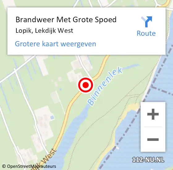 Locatie op kaart van de 112 melding: Brandweer Met Grote Spoed Naar Lopik, Lekdijk West op 25 maart 2021 04:14