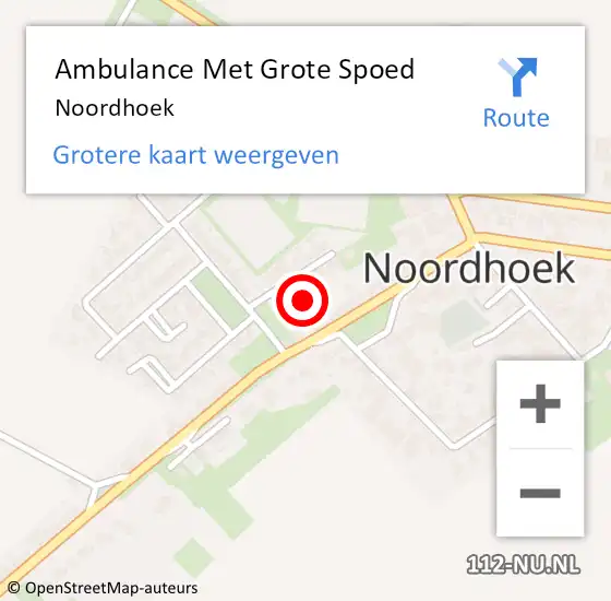 Locatie op kaart van de 112 melding: Ambulance Met Grote Spoed Naar Noordhoek op 25 maart 2021 20:03
