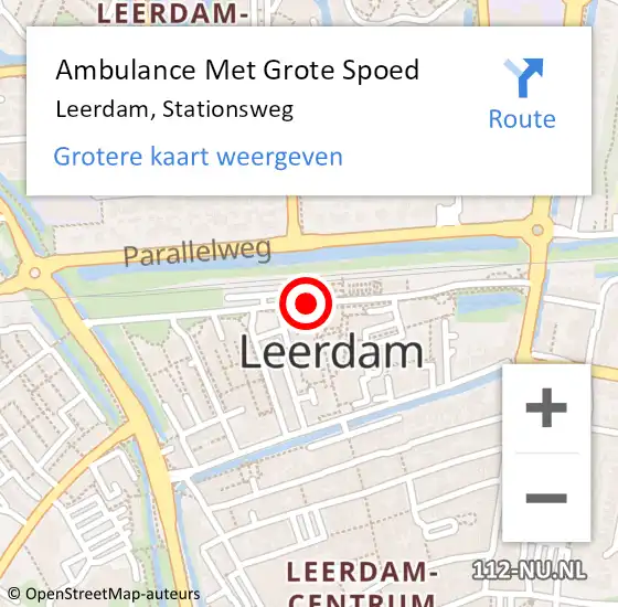 Locatie op kaart van de 112 melding: Ambulance Met Grote Spoed Naar Leerdam, Stationsweg op 26 maart 2021 01:11