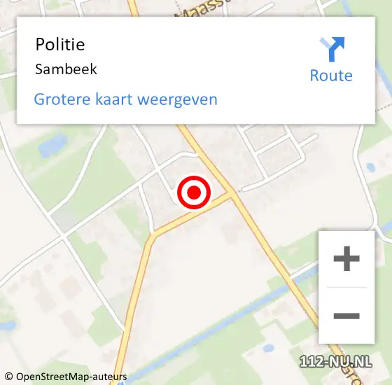 Locatie op kaart van de 112 melding: Politie Sambeek op 26 maart 2021 09:52