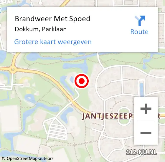 Locatie op kaart van de 112 melding: Brandweer Met Spoed Naar Dokkum, Parklaan op 26 maart 2021 23:04