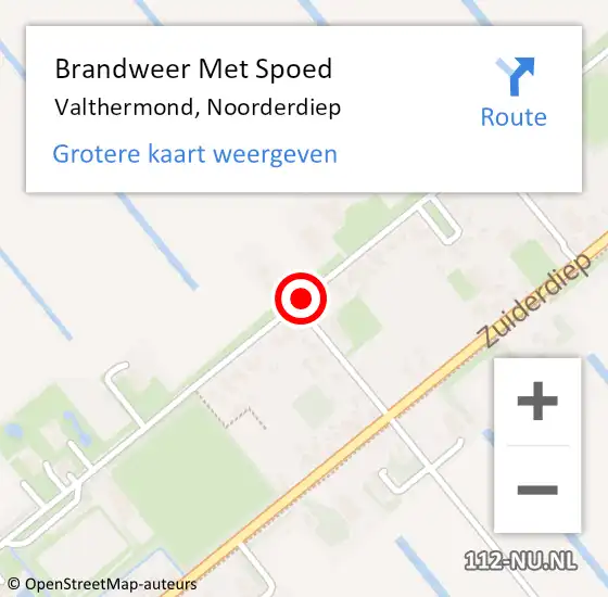 Locatie op kaart van de 112 melding: Brandweer Met Spoed Naar Valthermond, Noorderdiep op 27 maart 2021 08:16