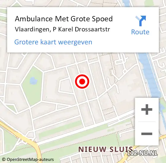 Locatie op kaart van de 112 melding: Ambulance Met Grote Spoed Naar Vlaardingen, P Karel Drossaartstr op 27 maart 2021 15:50
