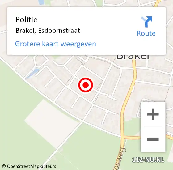 Locatie op kaart van de 112 melding: Politie Brakel, Esdoornstraat op 28 maart 2021 12:48