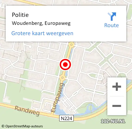 Locatie op kaart van de 112 melding: Politie Woudenberg, Europaweg op 28 maart 2021 13:53