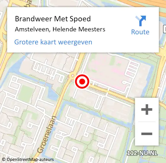 Locatie op kaart van de 112 melding: Brandweer Met Spoed Naar Amstelveen, Helende Meesters op 28 maart 2021 16:38