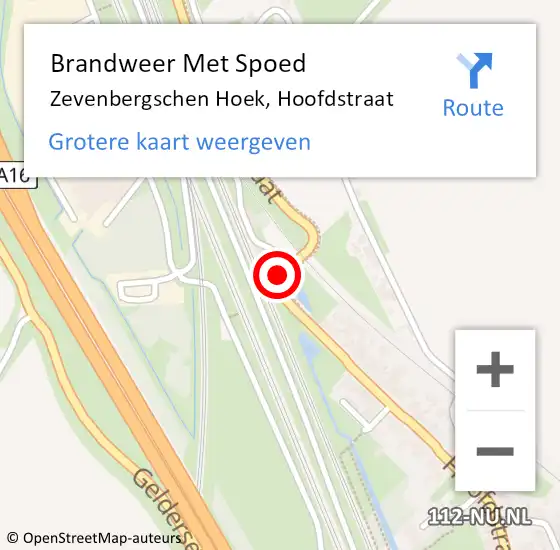 Locatie op kaart van de 112 melding: Brandweer Met Spoed Naar Zevenbergschen Hoek, Hoofdstraat op 28 maart 2021 17:28