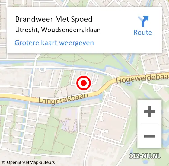 Locatie op kaart van de 112 melding: Brandweer Met Spoed Naar Utrecht, Woudsenderraklaan op 28 maart 2021 18:45