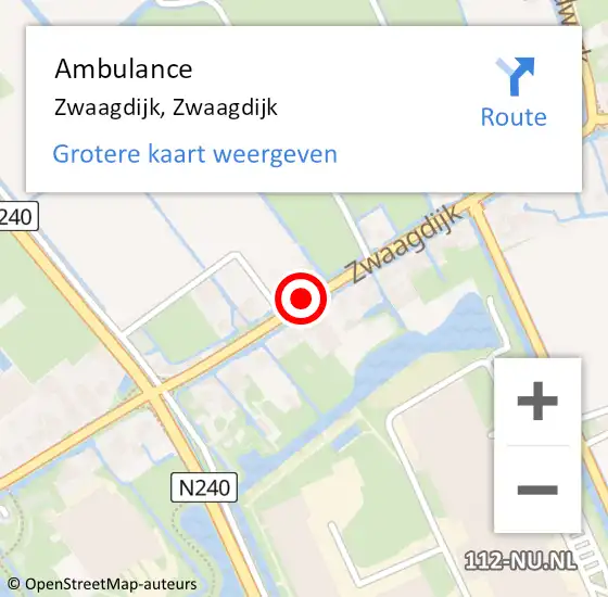 Locatie op kaart van de 112 melding: Ambulance Zwaagdijk, Zwaagdijk op 29 maart 2021 08:39