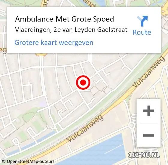 Locatie op kaart van de 112 melding: Ambulance Met Grote Spoed Naar Vlaardingen, 2e van Leyden Gaelstraat op 30 maart 2021 05:48