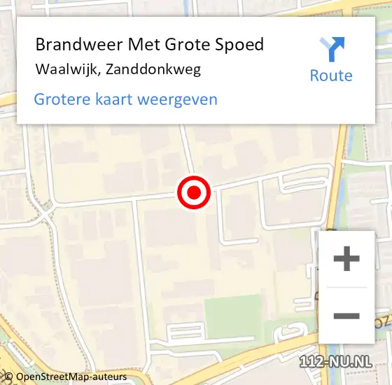 Locatie op kaart van de 112 melding: Brandweer Met Grote Spoed Naar Waalwijk, Zanddonkweg op 30 maart 2021 08:08