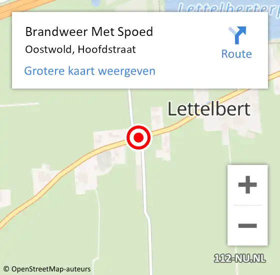 Locatie op kaart van de 112 melding: Brandweer Met Spoed Naar Oostwold, Hoofdstraat op 30 maart 2021 14:15