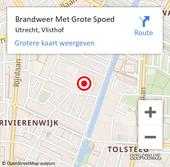 Locatie op kaart van de 112 melding: Brandweer Met Grote Spoed Naar Utrecht, Vlisthof op 30 maart 2021 23:24