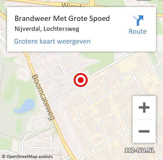 Locatie op kaart van de 112 melding: Brandweer Met Grote Spoed Naar Nijverdal, Lochtersweg op 31 maart 2021 08:02