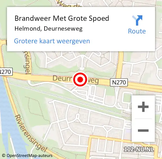 Locatie op kaart van de 112 melding: Brandweer Met Grote Spoed Naar Helmond, Deurneseweg op 31 maart 2021 08:05