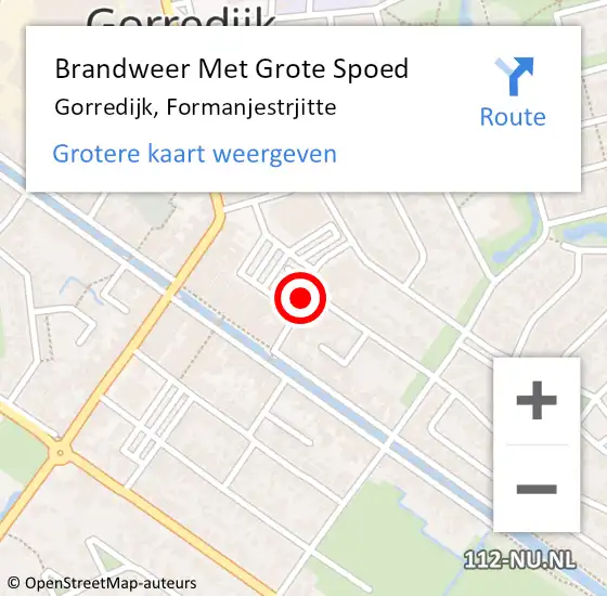 Locatie op kaart van de 112 melding: Brandweer Met Grote Spoed Naar Gorredijk, Formanjestrjitte op 6 juni 2014 13:58
