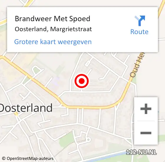 Locatie op kaart van de 112 melding: Brandweer Met Spoed Naar Oosterland, Margrietstraat op 31 maart 2021 10:29