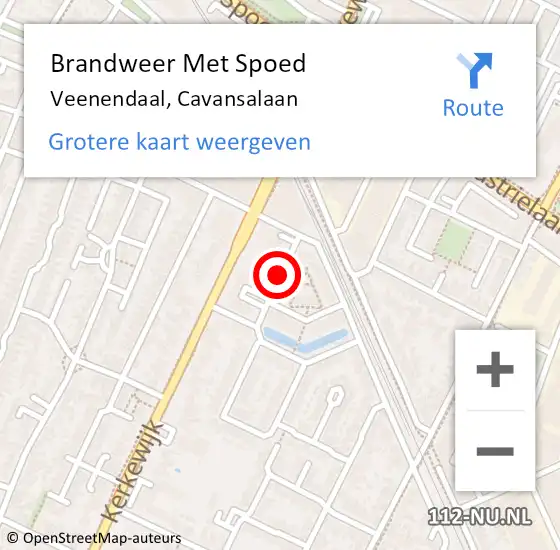 Locatie op kaart van de 112 melding: Brandweer Met Spoed Naar Veenendaal, Cavansalaan op 31 maart 2021 13:46