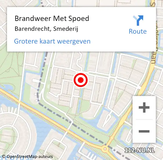 Locatie op kaart van de 112 melding: Brandweer Met Spoed Naar Barendrecht, Smederij op 31 maart 2021 16:39