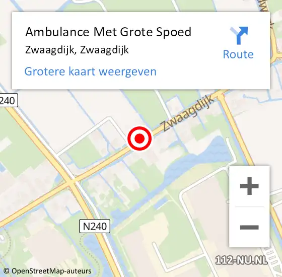 Locatie op kaart van de 112 melding: Ambulance Met Grote Spoed Naar Zwaagdijk, Zwaagdijk op 31 maart 2021 20:59