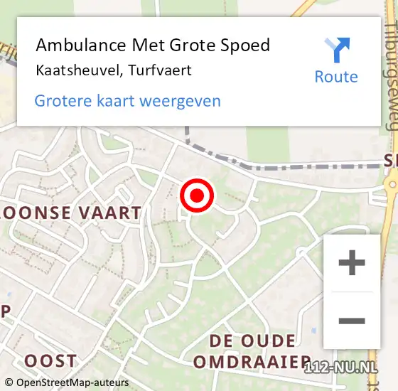 Locatie op kaart van de 112 melding: Ambulance Met Grote Spoed Naar Kaatsheuvel, Turfvaert op 1 april 2021 12:53