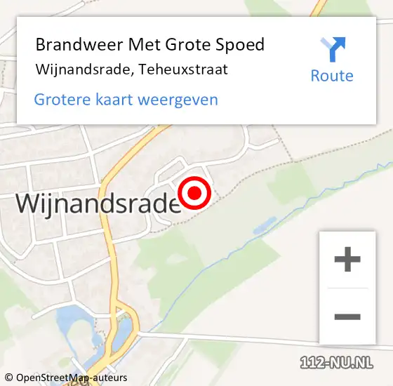 Locatie op kaart van de 112 melding: Brandweer Met Grote Spoed Naar Wijnandsrade, Teheuxstraat op 2 april 2021 00:26