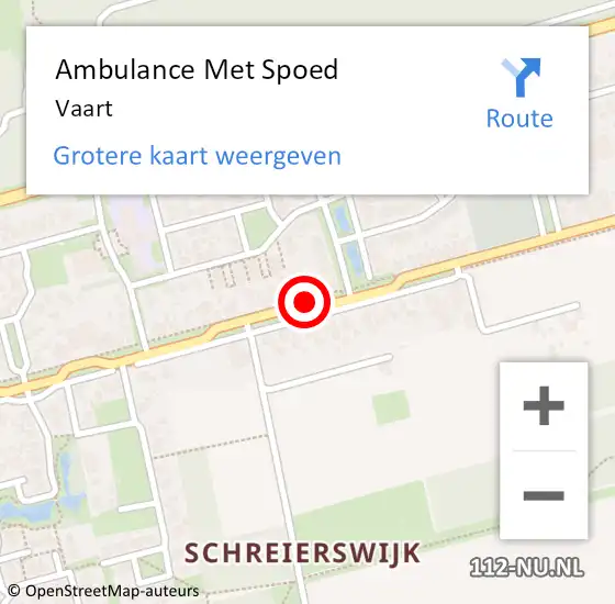 Locatie op kaart van de 112 melding: Ambulance Met Spoed Naar Vaart op 2 april 2021 15:41