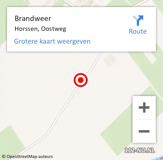 Locatie op kaart van de 112 melding: Brandweer Horssen, Oostweg op 2 april 2021 15:42