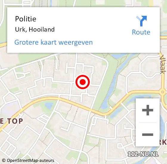 Locatie op kaart van de 112 melding: Politie Urk, Hooiland op 2 april 2021 23:24